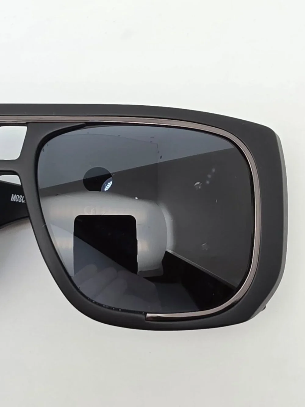 Moschino MOS021 Matte Black Frame Grey Lens Oversized Aviator Sunglasses w/ Case